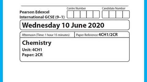 2CR June 2020 IGCSE Chemistry Edexcel - Dr  Hanaa Assil