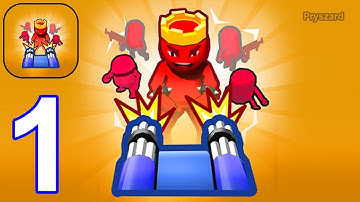 Gun Merge: Battle Defense - Gameplay Walkthrough Part 1 Levels 1-6 (iOS, Android Gameplay)