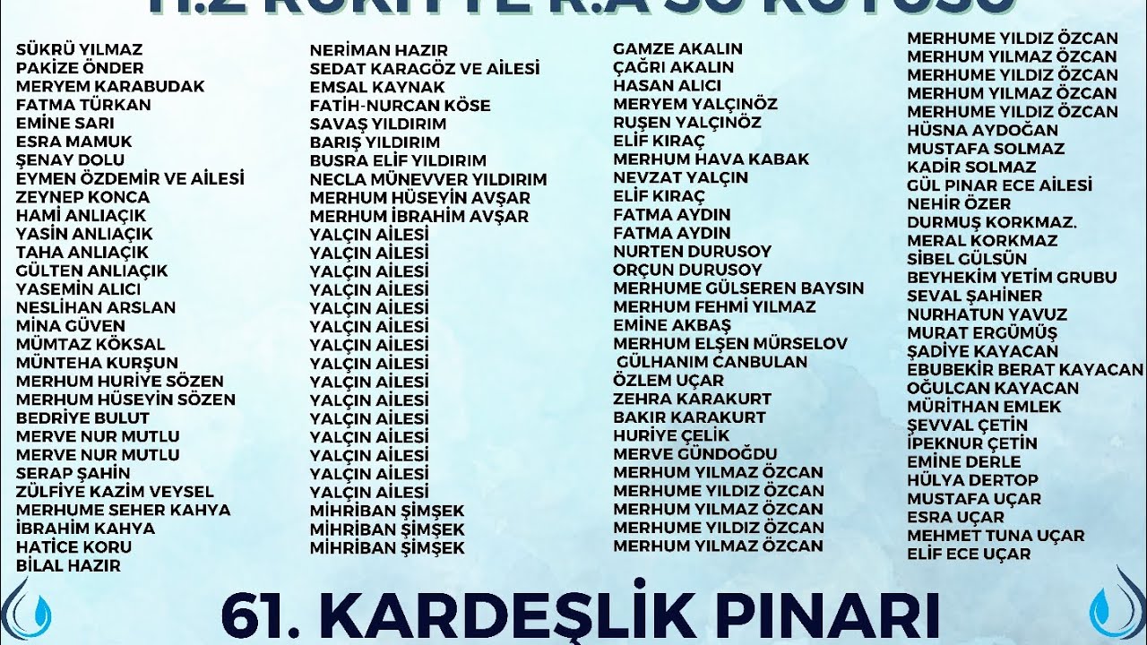 61. kardeşlik Pınarımız Açıldı 