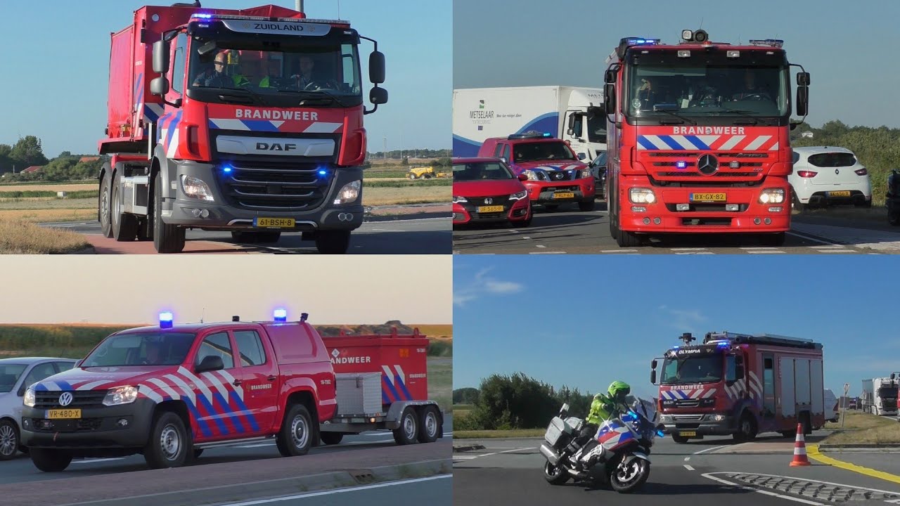 Zeer veel hulpdiensten massaal naar een grote natuurbrand in Ouddorp!