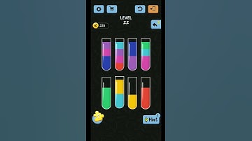 Water Color Sort Level 22 Walkthrough Solution iOS/Android | user help | #shorts