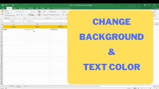 How to change background color and text color in Ms Excel in Urdu