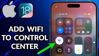 How To Add WIFI To Control Center iPhone iOS 18