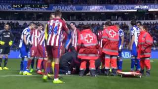 Фернандо Торрес | ужасная травма головы | Депортиво Ла-Корунья - Атлетико Мадрид