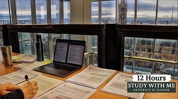 12 HOUR STUDY WITH ME at the LIBRARY⎢University of Glasgow,Background noise,10 min break, No Music