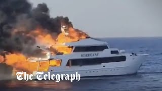video: Three British tourists missing after dive boat bursts into flames off Egypt
