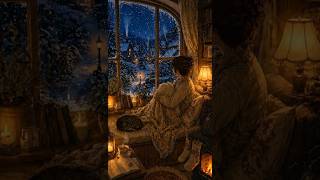 Relaxing Snowfall Night ❄️ Cozy Room &amp; Warm Lights🍁 #shorts #ytshorts