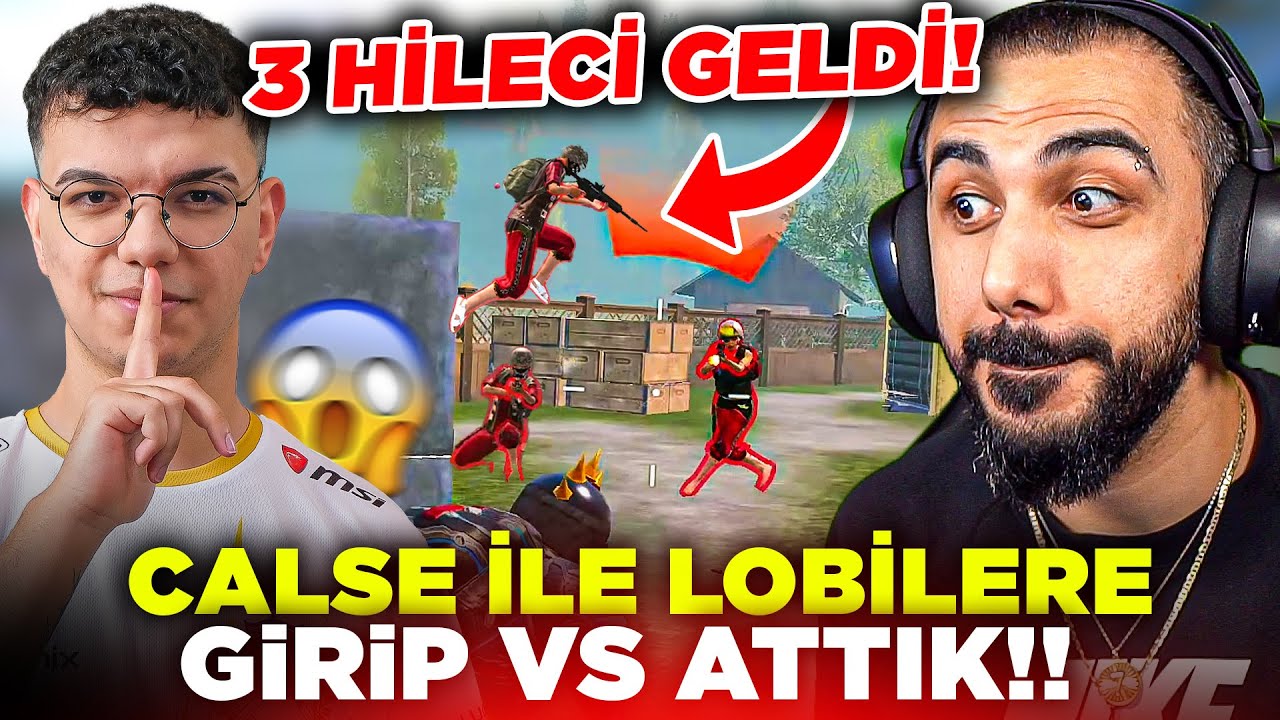 CALSEYLE RASTGELE LOBİLERE GİRİP VS ATTIK!! 3 HİLECİ BİRDEN KARŞIMIZA GELİRSE? 😱 | PUBG MOBILE