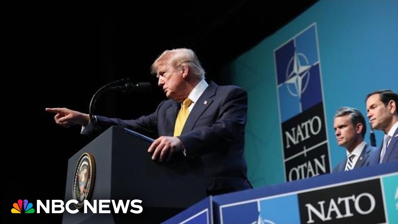 Trump faces questions on conflict with Iran during NATO summit press conference