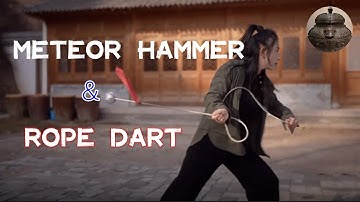 Meteor Hammer and Rope Dart | Watch a Kungfu Girl using a Meteor Hammer [流星锤] and a Rope Dart [绳镖]