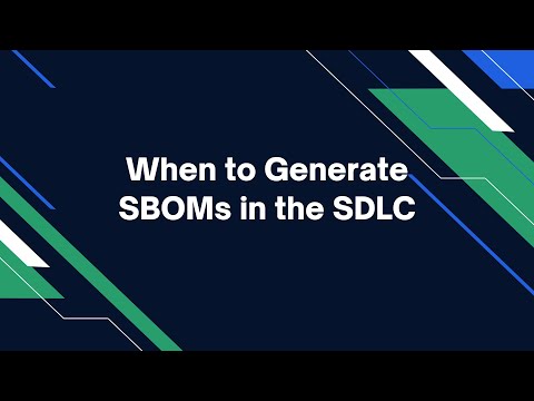 When to Generate SBOMs in the SDLC