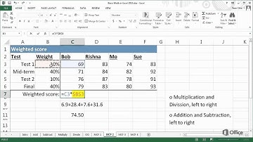 More complex formulas in Excel 2013