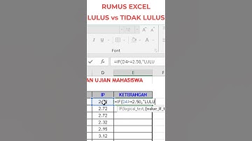 RUMUS EXCEL LULUS ATAU GAGAL