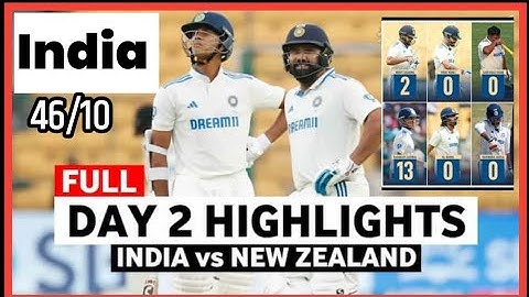 INDvsNZ: Team India 46 All Out  lowest ever total at Home in Test Cricket History! l CricketShots