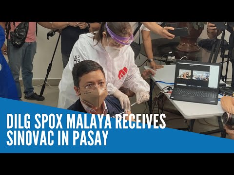 DILG spox Malaya receives Sinovac's vaccine in Pasay