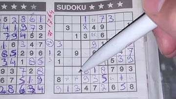 (#1764) Friday. Four Stars Sudoku puzzle. Bonus Extra edition. 10-16-2020 Extra part 2 of 4