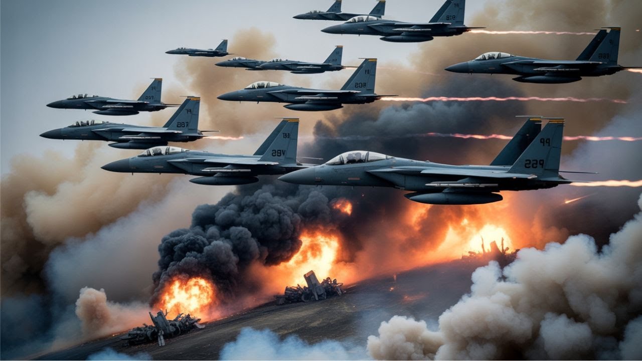 Россия в шоке: сотни американских истребителей F-15 атаковали вражескую базу за считанные секунды.