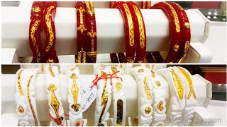 Huge collection of sankha pola bandhano with price and weight/gold sankha pola bangles/#jewellery