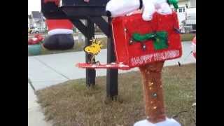 Christmas Peanuts Snoopy & Woodstock Animated Mailbox Yard Art Rare Larger One