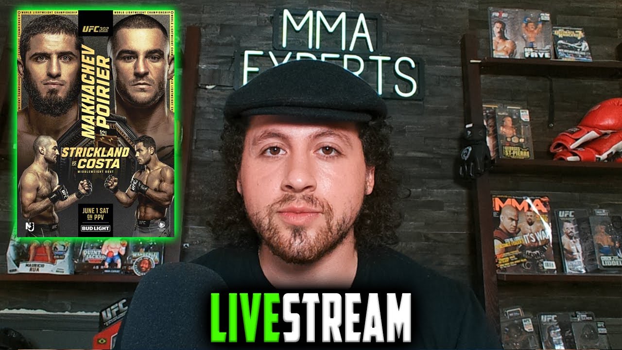 UFC 302 PREDICTIONS! ROUNTREE FAILS DRUG TEST? SILVA VS SONNEN 3? - LIVESTREAM QNA
Become a Member to unlock exclusive perks & livestreams!
https://www.youtube.com/channel/UCNEqku73qMTwpPedkC_TUMA/join

Make sure to LIKE & SUBSCRIBE!
Let me know in the comments what you guys think! 

Follow my social media 
Instagram @mma_experts @ajdevitofitness 
Twitter @ajmmaexperts
Tik Tok @mma_experts

N. Tumendemberel  vs.  André Lima 
Niko Price  vs.  Alex Morono 
Roman Kopylov  vs.  César Almeida 
Phil Rowe  vs.  Jake Matthews 
Grant Dawson  vs.  Joe Solecki 
Mickey Gall  vs.  Bassil Hafez 
J. Edwards  vs.  Ailin Perez 
Kevin Holland  vs.  M. Oleksiejczuk 
Randy Brown  vs.  Elizeu Zaleski
J. Almeida  vs.  A. Romanov 
S. Strickland  vs.  Paulo Costa
I. Makhachev  vs.  Dustin Poirier 

UFC OFF Week Content Schedule
Sunday - UFC 302 Early Predictions/Livestream QNA
Monday - Moneyline 11PM ET/Livestream QNA/News Video(If any)
Tuesday - Livestream QNA/News Video(If any)
Wednesday - Livestream QNA/News Video(If any)
Thursday - Late Night Live/News Video(if any)/Members livestream
Friday - Livestream QNA/News Video(If any)
Saturday - Livestream QNA/News Video(If any)