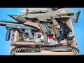 Box Of Airsoft Guns Reloading And Firing Airsoft Military Rifles Gun 