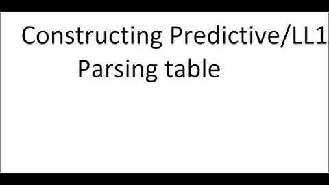 PREDICTIVE /LL1 Parsing Table (Compiler Design Lectures)