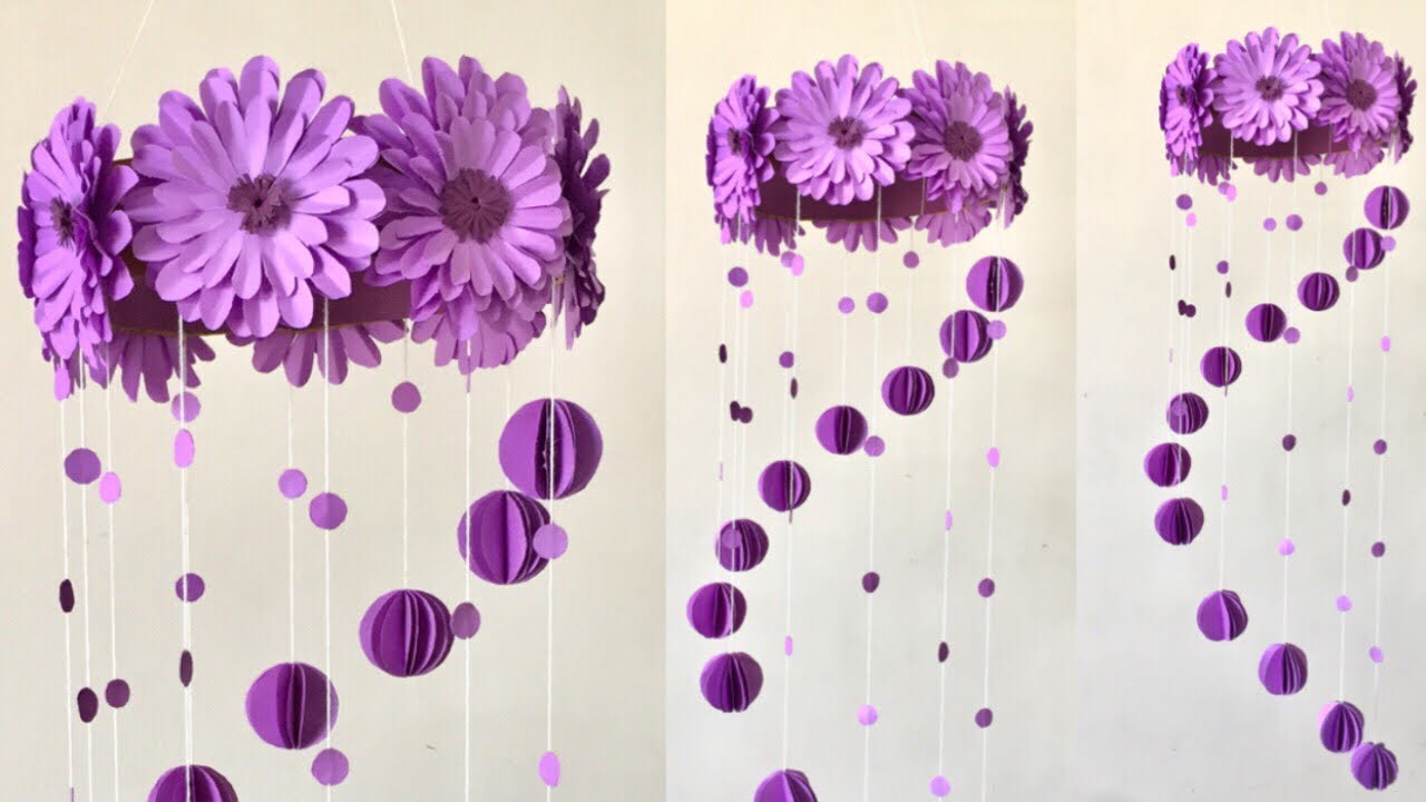 Paper Flowers Wall Hanging | Room Decor Ideas - YouTube