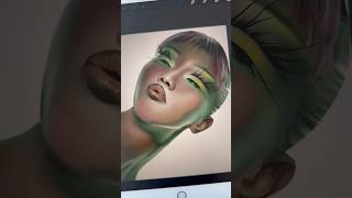 Fun makeup looks using procreate 💚 #artoftheday #makeup #digitalart #illustration