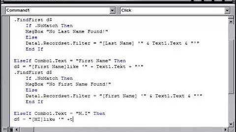 search in database Visual Basic 6.0