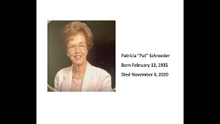 Dec 5, 2020  Requiem Mass for Patricia (Pat) Schroeder