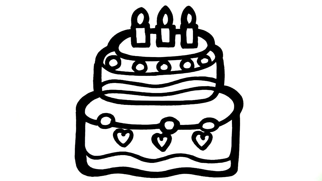 Cara Menggambar dan mewarnai kue ulang tahun Glitter