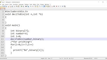 How to convert a decimal number into a binary in C language