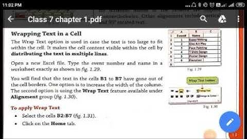 Class 7 - Chapter 1. Formatting Cell Content in MS Excel - Part 6