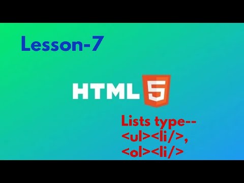 Lesson-7||How to Creaate List in html && What is List in html ||List ...
