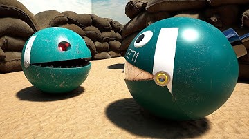 Pacman, Shredder Robot Monster, and Excavator Robot Clash in an Epic Labyrinth Battle