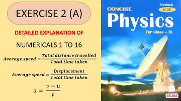 EXERCISE 2 (A) | NUMERICALS 1 TO 16 | ICSE CLASS 9 | MOTION IN ONE DIMENSION | CONCISE PHYSICS