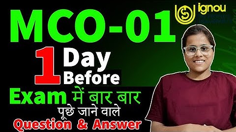 MCO 01 PYQ With Answer & Important Question Dec 2025 Exam  MCO 01 Important Questions With Answer