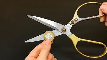 Scissors SHARP as a RAZOR with Just One Coin. No Tools, No Hassle!