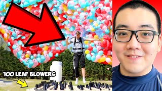 I Flew Using Only Balloons AND Leaf Blowers… Humdrum Singaporean REACTS To @MrBeast