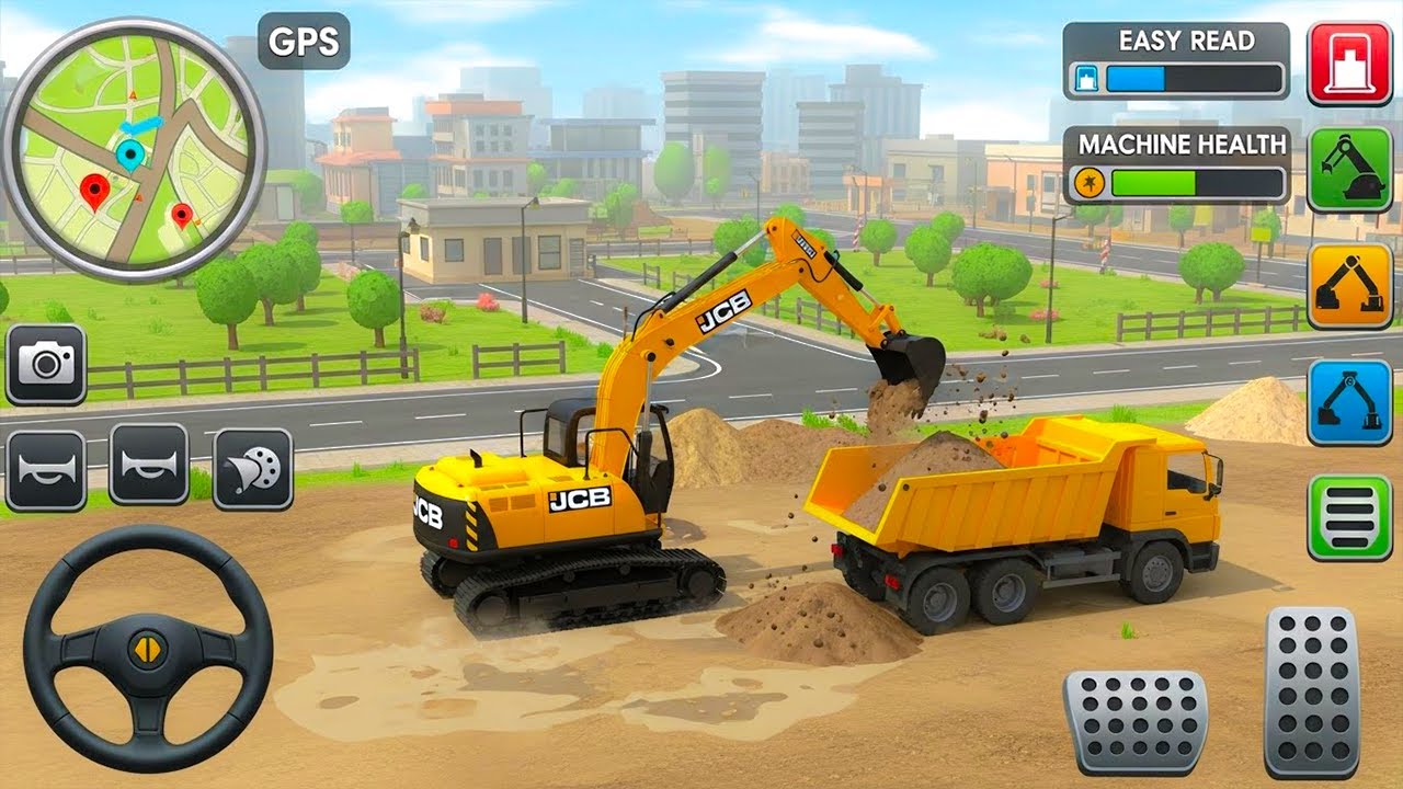 JCB Excavator Simulator  Road Construction Project  Android Gameplay