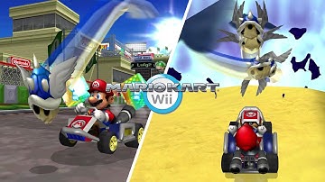 Blue Shell VS Mushroom in MARIO KART WII | Item Hack | 4k60