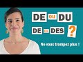  de   du   des   les articles dfinis indfinis et partitifs