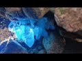 It's so shining! A cluster of blue crystals never seen before. Pink diamonds, gems, crystals.蓝水晶宝石