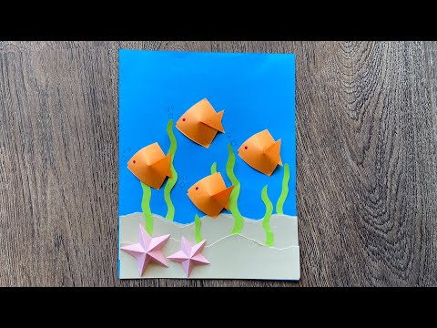 DIY 3D Paper Fish craft | Sea Animal Craft | How To Make fish with paper | Sea collage ideas