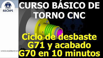 🔩🔩18. CICLO DE DESBASTE G71 Y ACABADO G70 PARA TORNO PARTE2 #cnc #cncsoftware #cncprogram #tornocnc