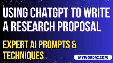 Using ChatGPT to Write a Research Proposal | ChatGPT prompt for research paper