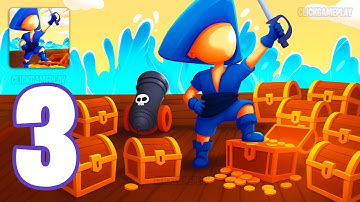 Captains Idle Gameplay Walkthrough Part 3 - Tutorial Upgrade Pirates Raft (Android,iOS)