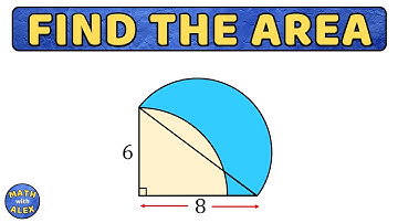 calculate the blue area | right triangle area | area quarter circle | semicircle
