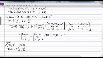 Unit 7 - Linear Transformations Part 2 (Examples)