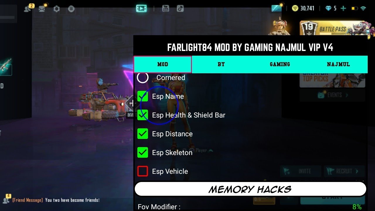FARLIGHT 84 CHEAT AIMBOT, WALLHACK, MAGIC BULLET, ESP MOD MENU.